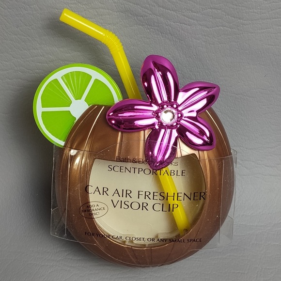 Bath & Body Works Other - Bath & Body Works Scentportable Visor Clip Tropical Coconut Drink Pink Flower